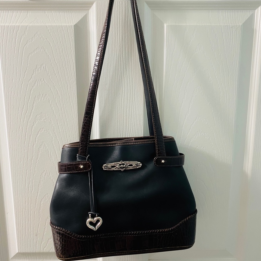 Brighton black/brown leather shoulder bag